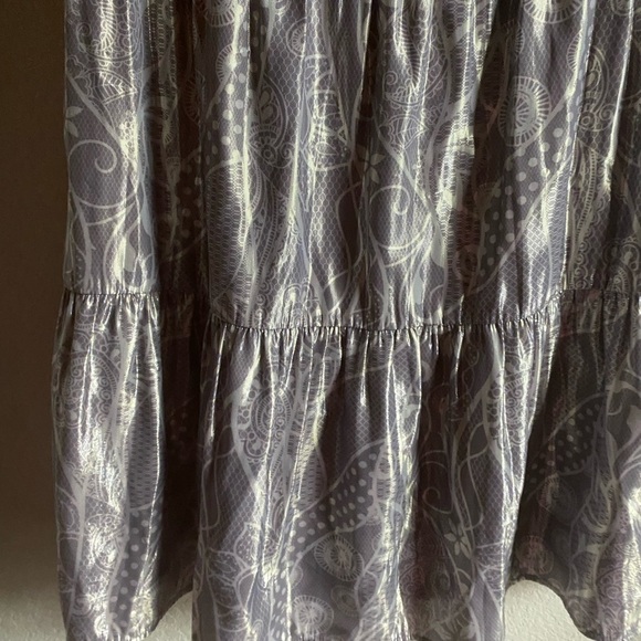 Marie Oliver Metallic Printed Tent Babydoll Tiered Ruffle Sleeves Retro Dress XS - Picture 15 of 15